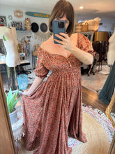 Load image into Gallery viewer, Two dress deal prairie hearts (reversible)hand dye cotton print and always and forever green blue dress spring sale