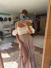 Load image into Gallery viewer, Bring it beige two piece with lace poetry top ready to ship sale
