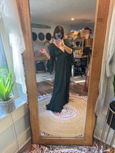 Load image into Gallery viewer, Hand dyed Dreams dress maxi length emerald green ready to ship