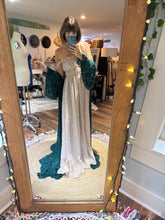 Load image into Gallery viewer, Ready to ship two dress deal teal pearl robe with always and forever floral crinkle dress