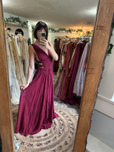 Load image into Gallery viewer, Love me wild linen cotton wine colour dress ready to ship on sale