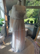 Load image into Gallery viewer, One of a kind lace dress with vintage lace bodice ready to ship sale