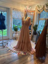Load image into Gallery viewer, Ready to ship sale prairie hearts chiffon coral comes with everyday slip dress