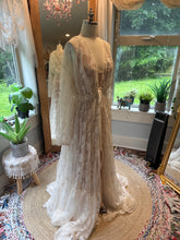 Load image into Gallery viewer, Ready to ship sale lace ivory perfect robe with bliss slip dress nude