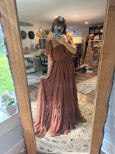 Load image into Gallery viewer, Ready to ship Show Off Those Shoulders dress in brown lace