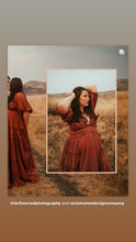 Load image into Gallery viewer, Simply light cotton dark brown reclamation dress ready to ship (note color is true in first pictures. Lighter color has been edited)