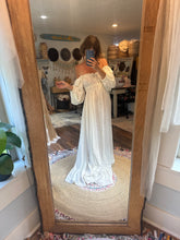 Load image into Gallery viewer, Sale ready to ship always and forever off white with sleeves dress linen cotton