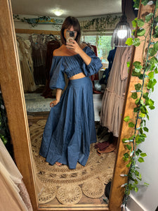 Denim two piece dress with music top ready to ship random stuff sale