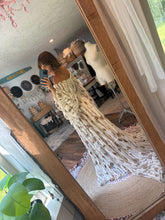 Load image into Gallery viewer, Ruffle me open dress in embroidery fabric ready to ship fits small to 2x (buttons up)