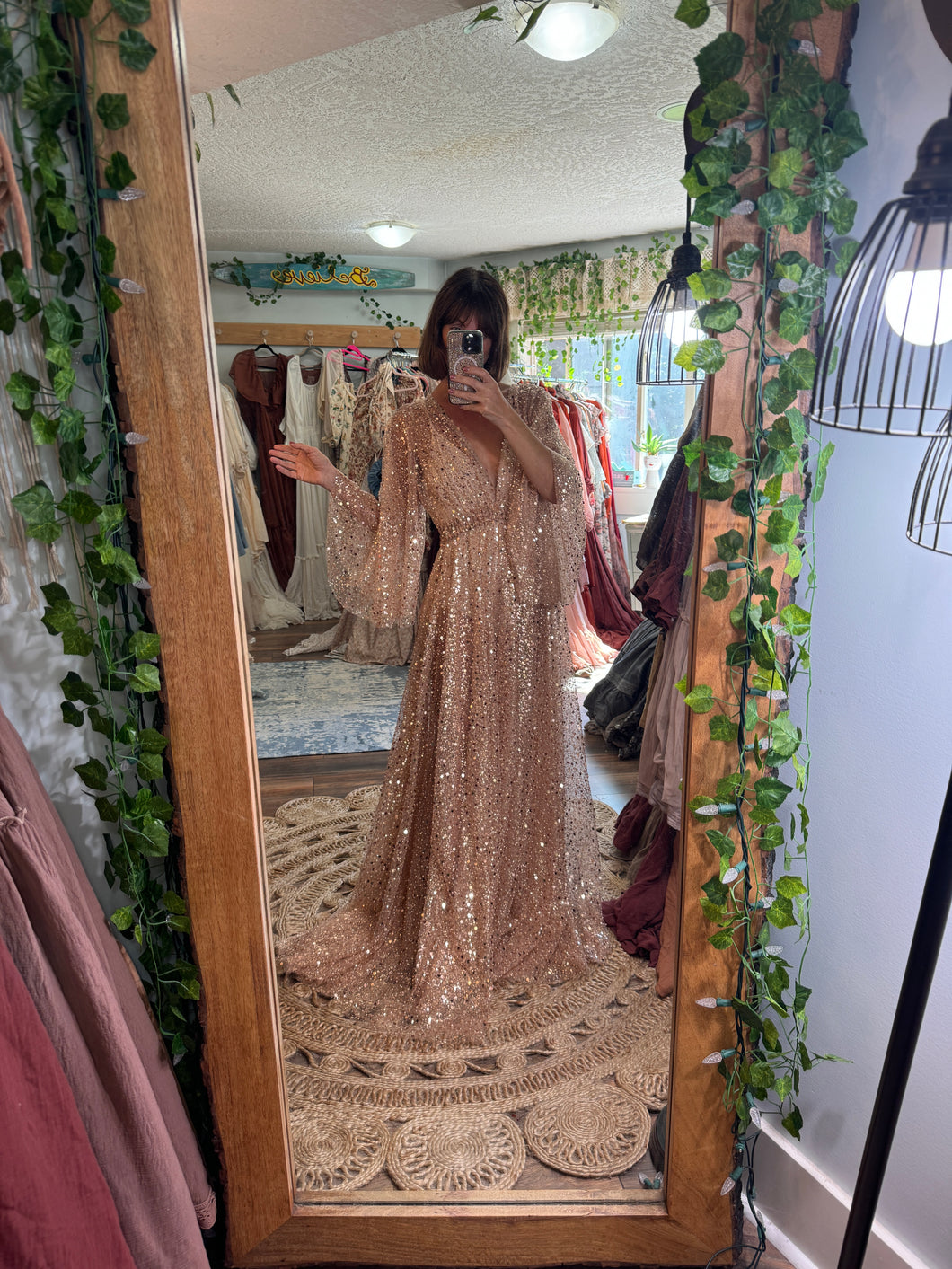 Last golden wanderlust dress in rose gold