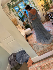 (Blue) Ready to ship flash sale hand dyed blue periwinkle Euphoria dress