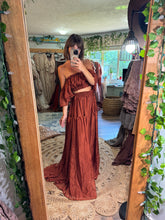 Load image into Gallery viewer, Ready to ship mystical wonders two piece rust chiffon reclamation dress