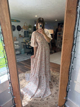 Load image into Gallery viewer, Preorder allow 6-8 week rust floral crinkle ruffle me right up dress
