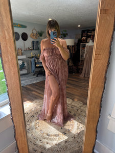 (Filagree) Ready to ship rusty floral Always and forever dress (slightly sheer)