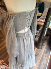 Load image into Gallery viewer, Ready to ship soft light grey bring it two piece cotton with soft tulle overlay hand dyed dress (grey )