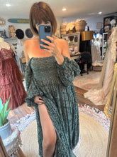 Load image into Gallery viewer, Slightly imperfect dye flaw hand dye green Sonoma lace dress ready to ship sale
