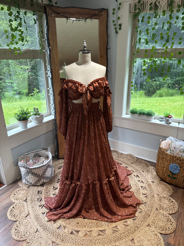 (Brown floral crinkle) Kismet ready to ship