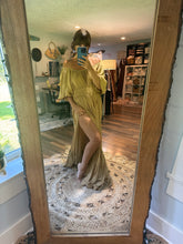 Load image into Gallery viewer, Ready to ship ruffle me right up mustard fits sm-2x linen cotton dress