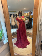 Load image into Gallery viewer, Sample dress sale wine linen cotton fits best medium to xl ready to ship