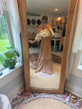 Load image into Gallery viewer, Tan brown skirt with embroidered mystical wonders top ready to ship