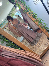 Load image into Gallery viewer, Ready to ship on sale slight dye flaw brown lace hand dyed two piece dress (style y)