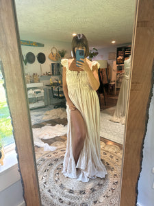 (Preorder) (BEIGE) allow 6-8 week linen cotton Always and Forever dress