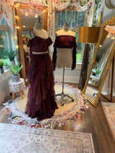 Load image into Gallery viewer, Two tops two skirts in burgundy plum color ready to ship sale