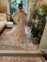 Load image into Gallery viewer, Preorder allow 6-8 weeks crinkle beige ivory floral ruffle me open reclamation dress