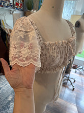Load image into Gallery viewer, Mix and match floral crinkle one of a kind top and rust poetry skirt