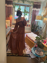Load image into Gallery viewer, Dark brown crinkle you glow girl tiered version ready to ship dress