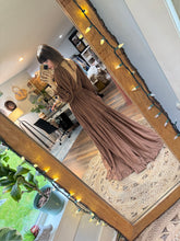 Load image into Gallery viewer, Daydream in deep brown crinkly cotton dress small-xl ready to ship (reversible)