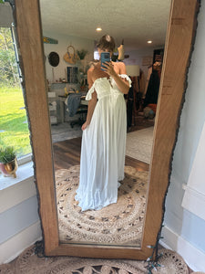 Ready to ship Always and Forever dress off white soft matte Rayon satin