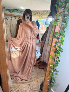 Sale Ready to ship coffee rose chiffon Oh Lover dress gown Maternity friendly