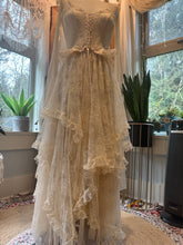 Load image into Gallery viewer, One of a kind delicate lace sample two piece dress (corset with layers)
