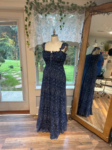 (Blue) Ready to ship hand  dye lace always and forever dress blue