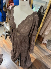 Load image into Gallery viewer, Ready to ship hand dyed dark brown lace much love reclamation dress product number 914