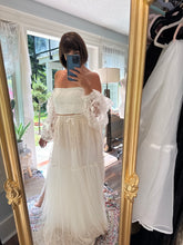 Load image into Gallery viewer, Lace corset top (off white) and lace skirt (ivory) ready to ship sale