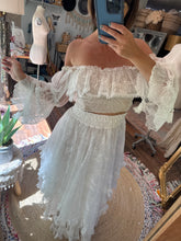 Load image into Gallery viewer, Ready to ship on sale lace sheer layers high waisted skirt with ruffle euphoria lace top