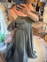Load image into Gallery viewer, Two dress deal blue green hand dye we belong dress and floral prairie hearts ready to ship sale