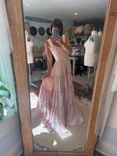Load image into Gallery viewer, Ready to ship sale pink satin rosette dress