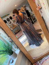 Load image into Gallery viewer, Flash sale Wish dress blue floral soft tulle sheer ready to ship includes bodysuit