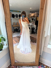 Load image into Gallery viewer, Preorder allow 6-8 week love bird off white dress with lace/tulle overskirt sale