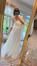 Load image into Gallery viewer, THREE DRESS DEAL  sale Ready to ship smitten dress off white tulle, soul mate brown cotton and lace, sale poetry dress brown floral chiffon