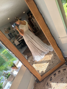 Ready to ship blush white floral crinkle ballerina dreams dress