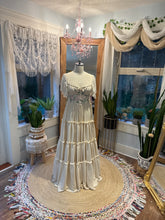 Load image into Gallery viewer, Ready to ship Feb 26 one of a kind Rosette sample sale dress matte satin ivory with embroidery embellishments (fits smaller in bust)