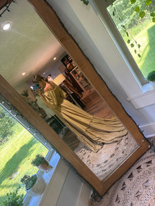 Ready to ship ruffle me right up mustard fits sm-2x linen cotton dress