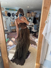 Load image into Gallery viewer, One top, one skirt, one tie on wrap skirt sheer all ready to ship (hand dyed)