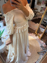 Load image into Gallery viewer, FLASH SALE Ready to ship ivory tassel two piece linen cotton dress