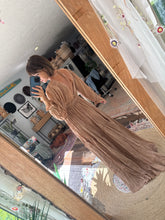 Load image into Gallery viewer, ready to ship two dress deal beige tan daydream dress in gauze and Bring it off white with tulle overlay two piece dress