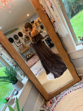 Load image into Gallery viewer, Sale new dark charcoal brown show off those shoulders dress sheer